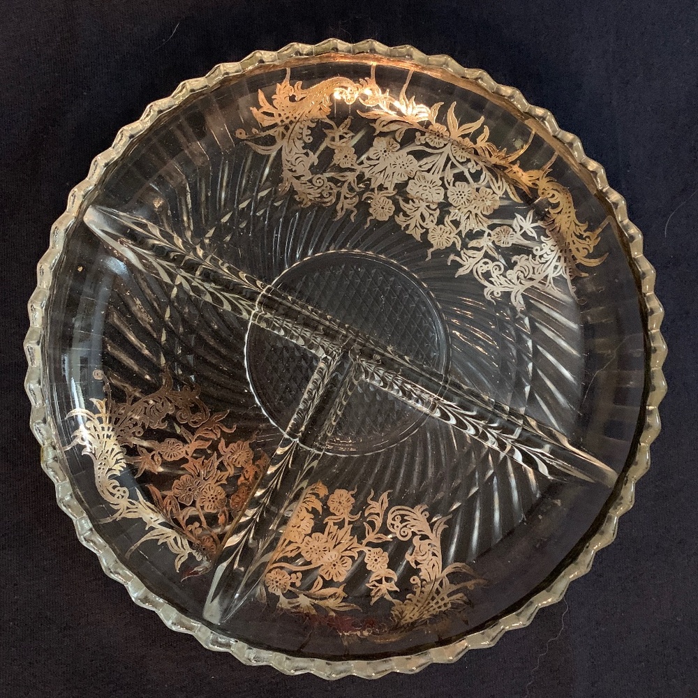 Vintage pickle/cheese dish.